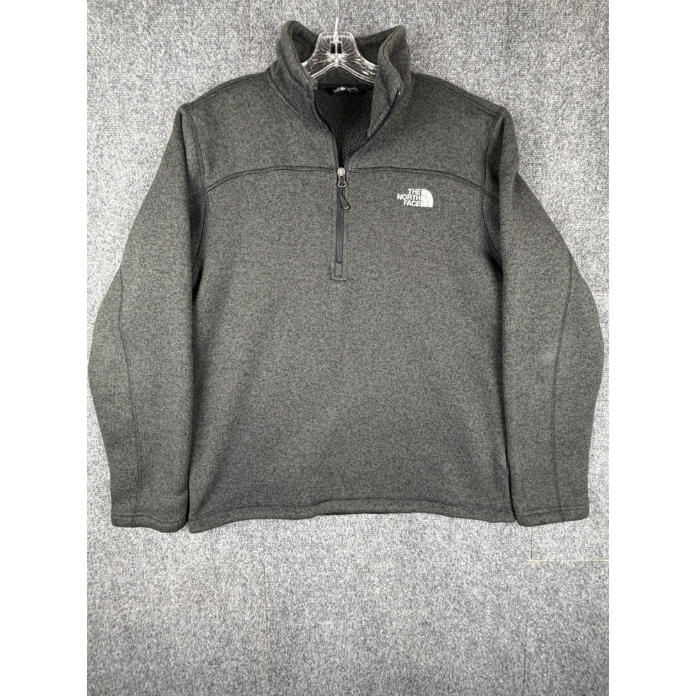 THE NORTH FACE Men's L 1/4 Zip Pullover Gray Long Sleeve Knit‎ Sweater Outdoor